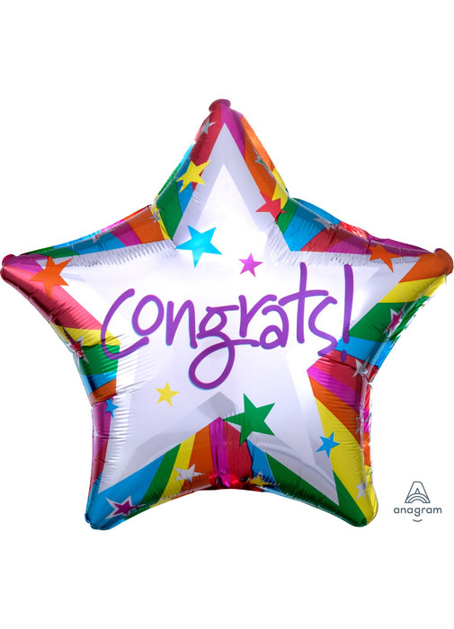 Rainbow Congrats Star Foil Balloon