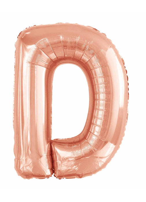 Letter D Rose Gold Supershape Balloon