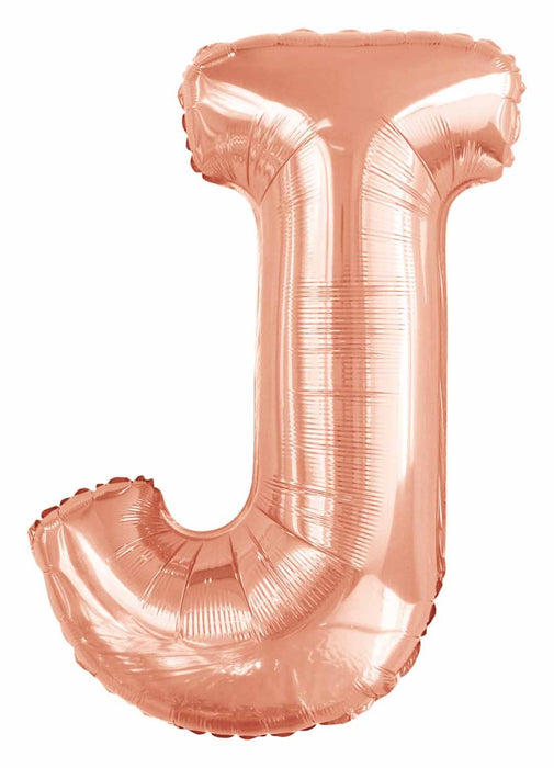 Letter J Rose Gold Supershape Balloon