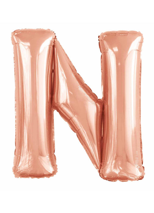 Letter N Rose Gold Supershape Balloon