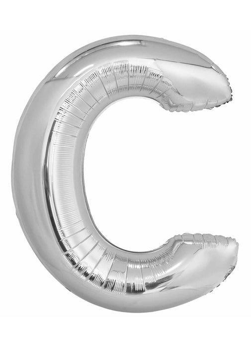 Letter C Silver Supershape Balloon