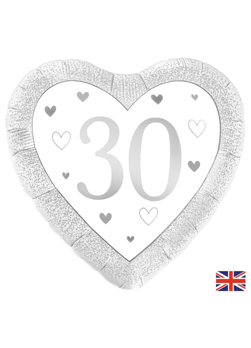 30th Anniversary Heart Foil Balloon