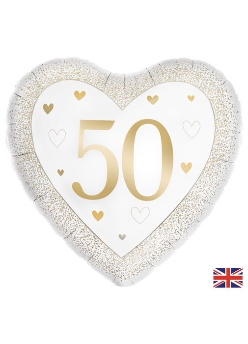 50th Anniversary Heart Foil Balloon