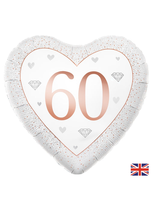 60th Anniversary Heart Foil Balloon