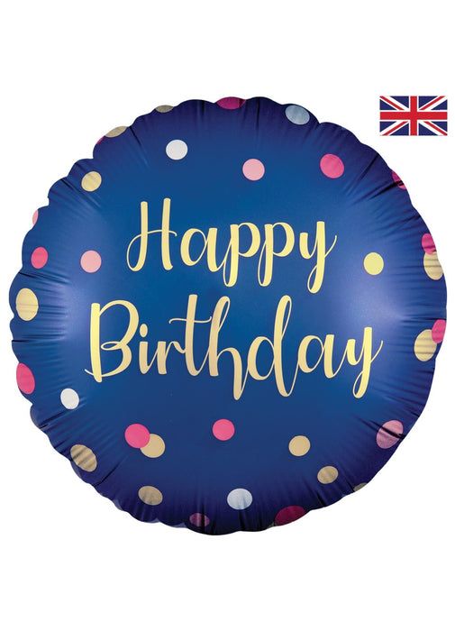 Polka Navy Pink Birthday Balloon