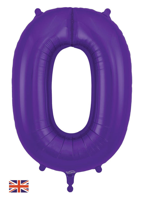 Number 0 Purple Foil Balloon