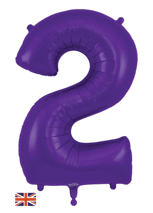 Number 2 Purple Foil Balloon