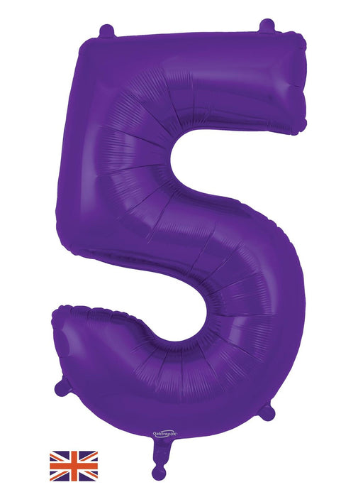 Number 5 Purple Foil Balloon