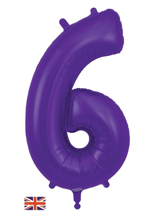 Number 6 Purple Foil Balloon