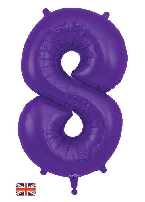 Number 8 Purple Foil Balloon