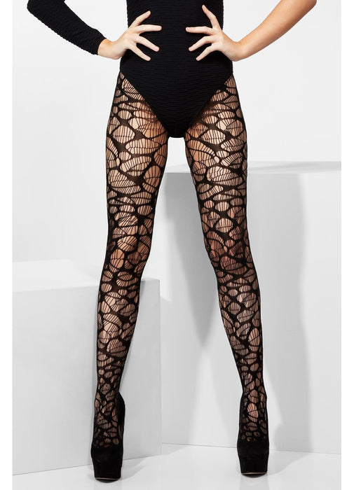 Crochet Web Black Tights