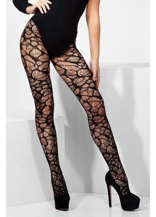 Crochet Web Black Tights