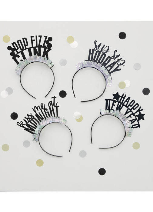 New Year Party Assorted Headbands 4pk