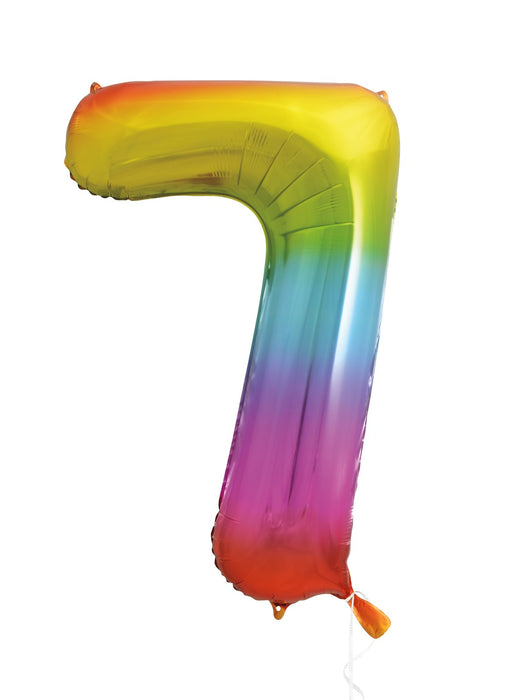 Number 7 Rainbow Foil Balloon