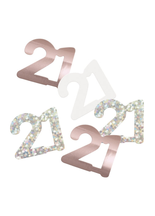 Rose Gold Glitz Age 21 Confetti