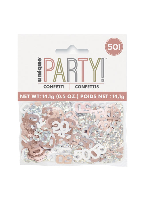 Rose Gold Glitz Age 50 Confetti