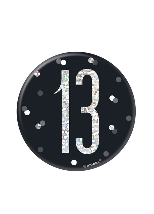 Black Glitz Age 13 Badge