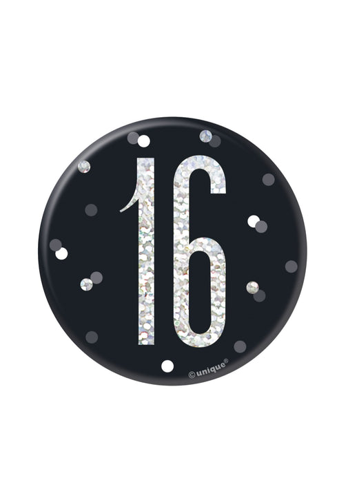 Black Glitz Age 16 Badge