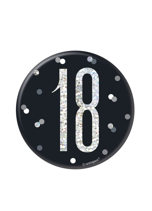 Black Glitz Age 18 Badge