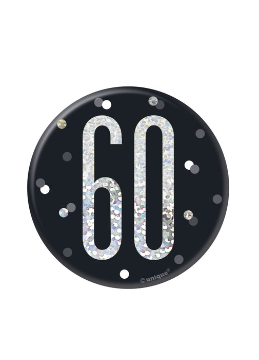 Black Glitz Age 60 Badge