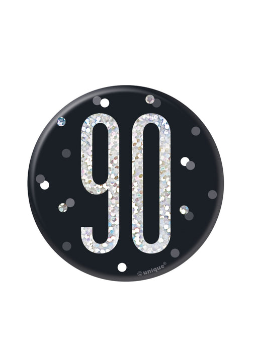 Black Glitz Age 90 Badge