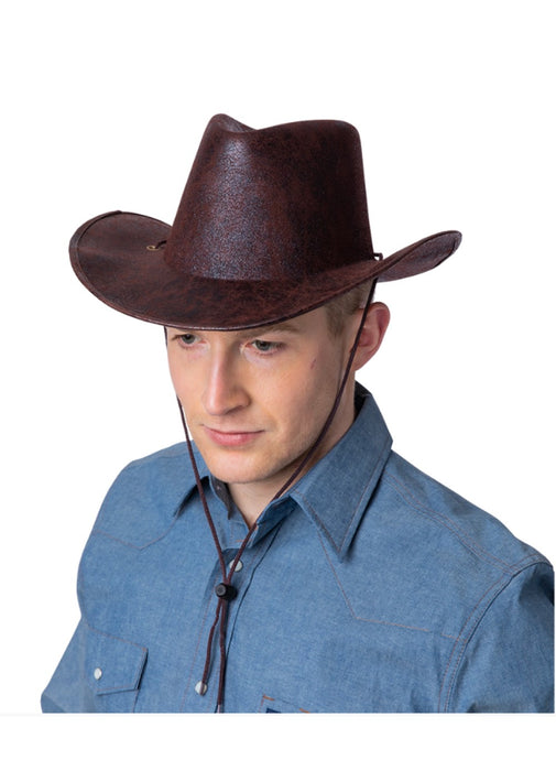 Texan Faux Leather Cowboy Hat — Party Britain