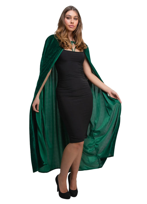 Green Velvet Hooded Cloak