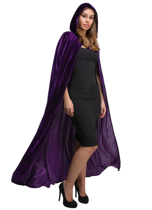 Purple Velvet Hooded Cloak