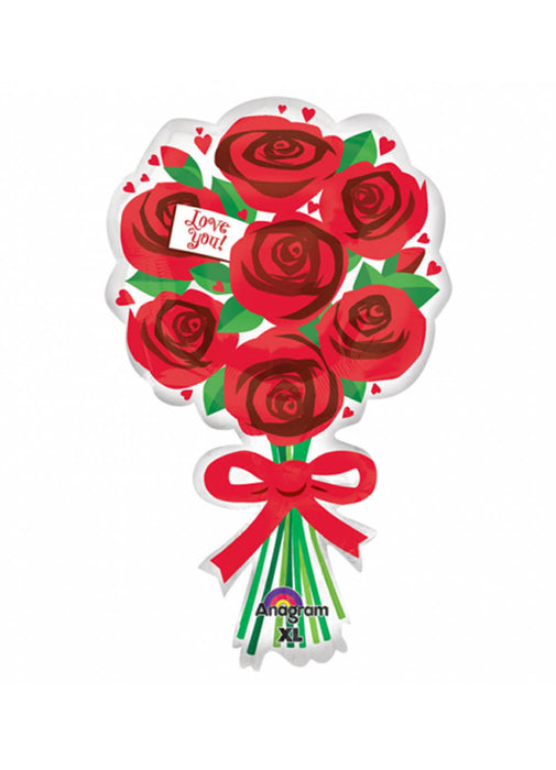 Red Roses Bouquet Supershape Balloon