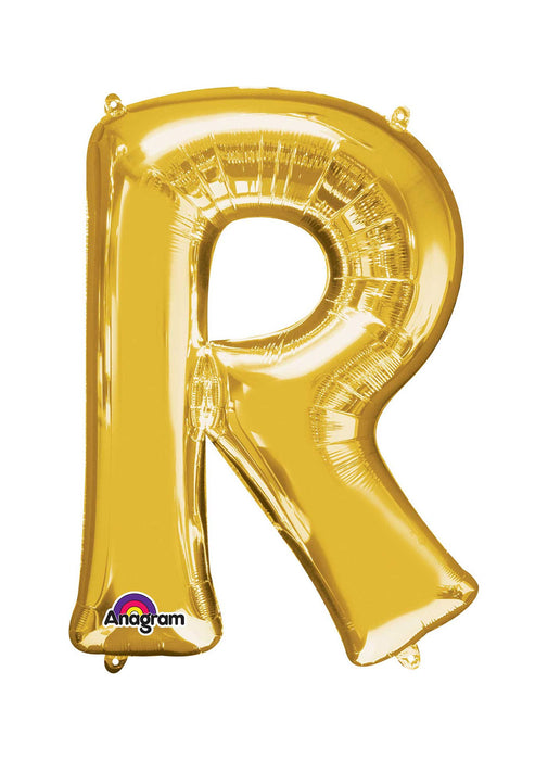 Letter R Gold Supershape Balloon