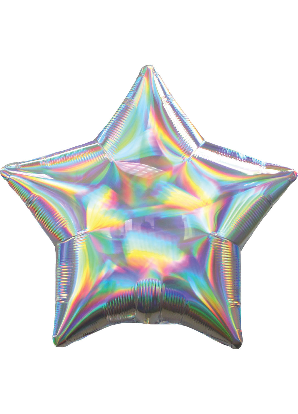 Iridescent Silver Star Foil Balloon — Party Britain