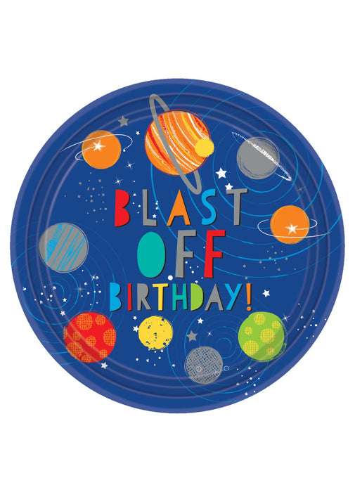 Blast Off Birthday Plates 8pk