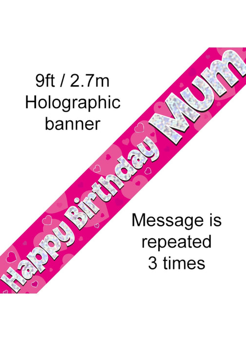 Happy Birthday Mum Foil Banner