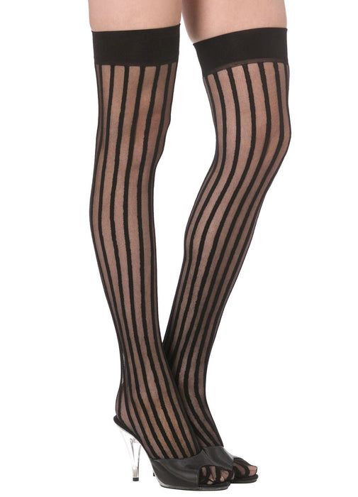 Striped Thigh High Stockings