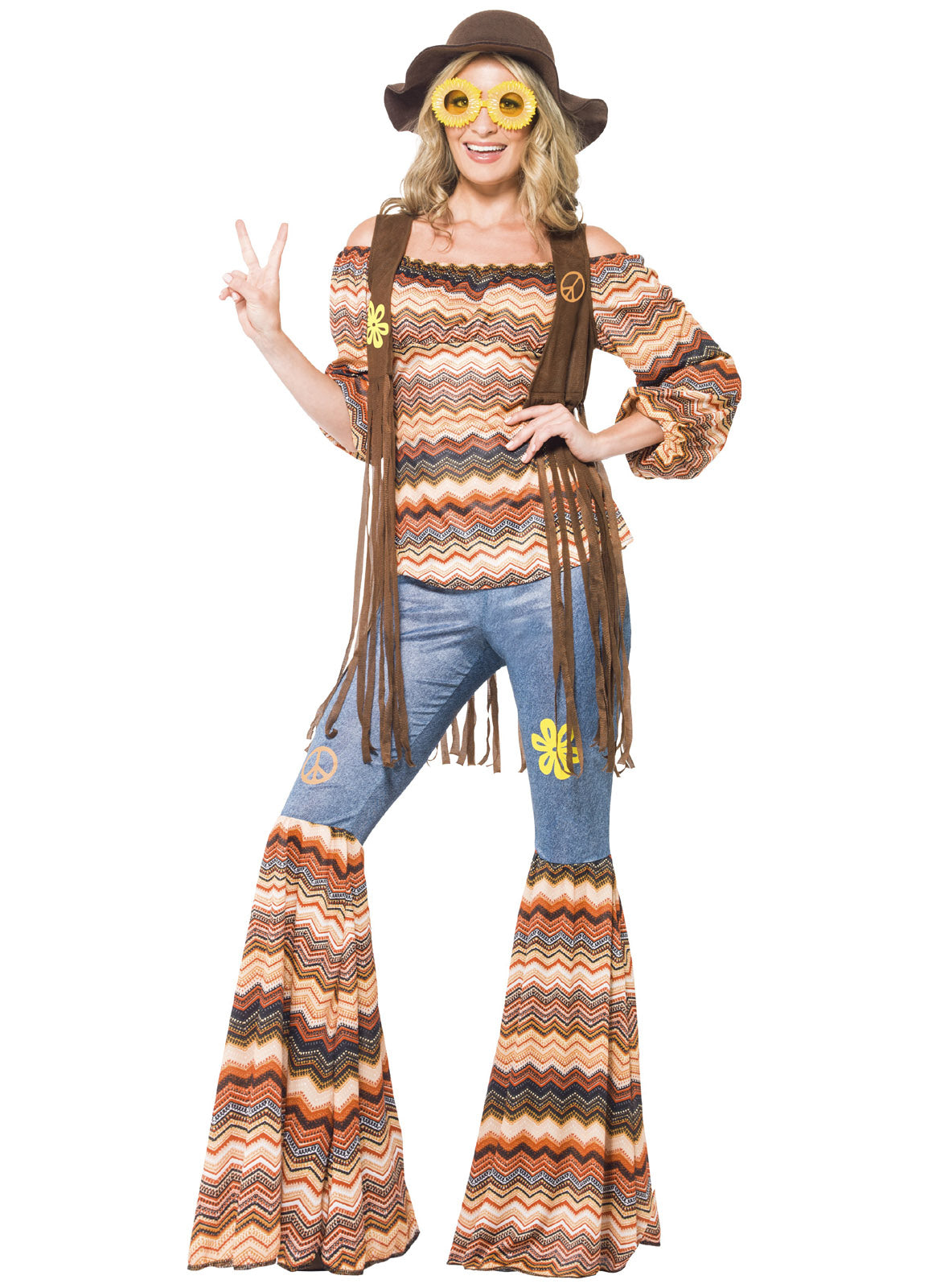 Harmony Hippie Costume Adult — Party Britain