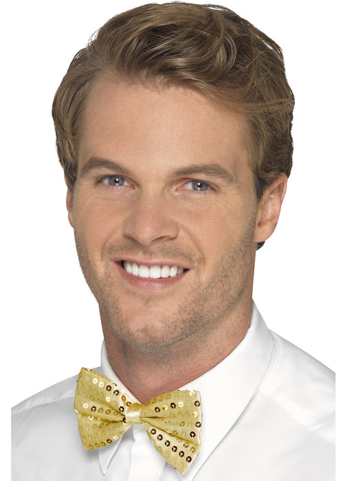 Gold Sequin Bow Tie