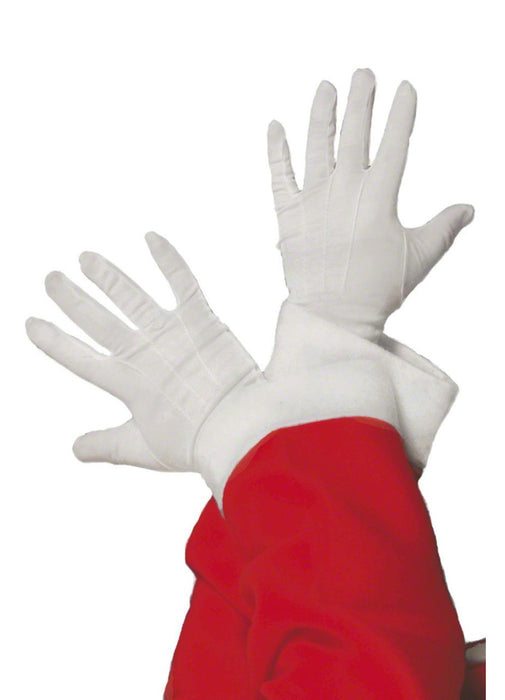 White Santa Gloves Adult